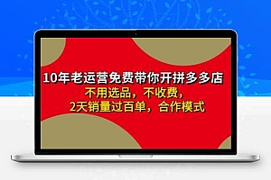 拼多多-合作开店日入4000+两天销量过百单，无学费、老运营教操作、小白…