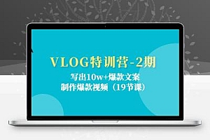 VLOG特训营-2期：写出10w+爆款文案，制作爆款视频（19节课）