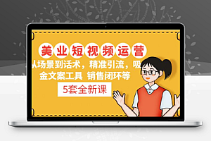 5套·美业短视频运营课 从场景到话术·精准引流·吸金文案工具·销售闭环等