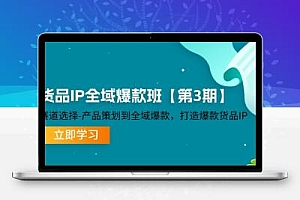  货品-IP全域爆款班【第3期】赛道选择-产品策划到全域爆款，打造爆款货品IP