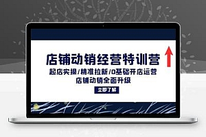 店铺动销经营特训营：起店实操/精准拉新/0基础开店运营/店铺动销全面升级