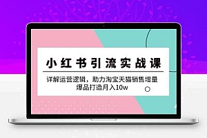 小红书引流实战课：详解运营逻辑，助力淘宝天猫销售增量，爆品打造月入10w