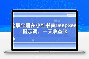  全职宝妈在小红书卖DeepSeek提示词，一天收益1k