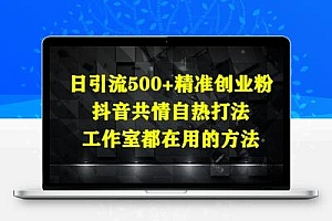 日引流500+精准创业粉，抖音共情自热打法，工作室都在用的方法